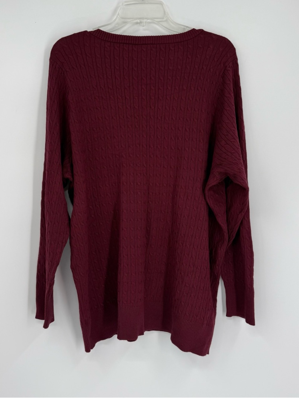 Outlander Torrid Cable Knit Sweater Women’s Size 4X Burgundy Maroon V Neck - Picture 7 of 8